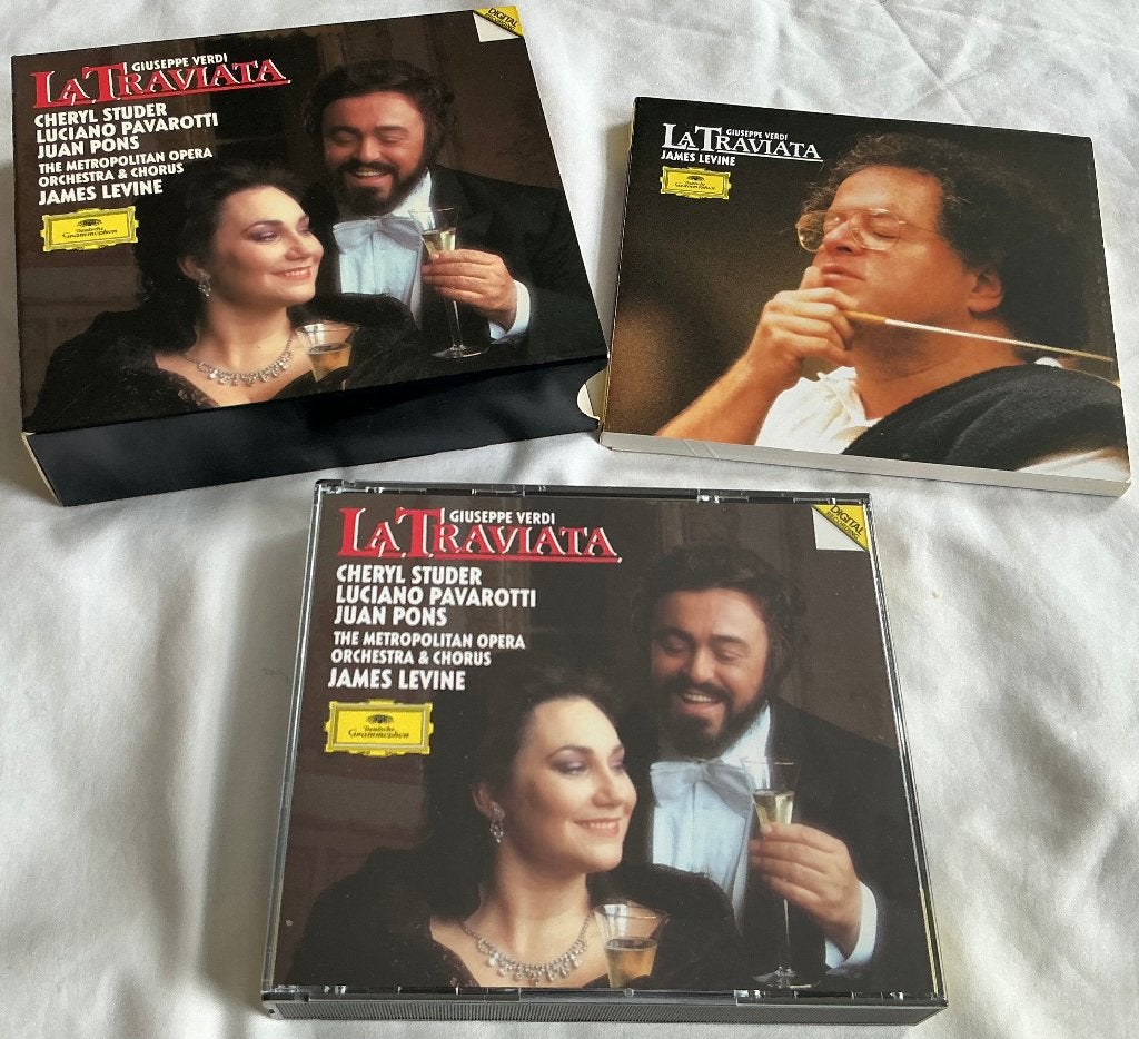 Verdi La Traviata Studer, Pavarotti Levine 2 CD's, Cd's en Dvd's, Gebruikt, Verdi, Opera of Operette, Ophalen of Verzenden