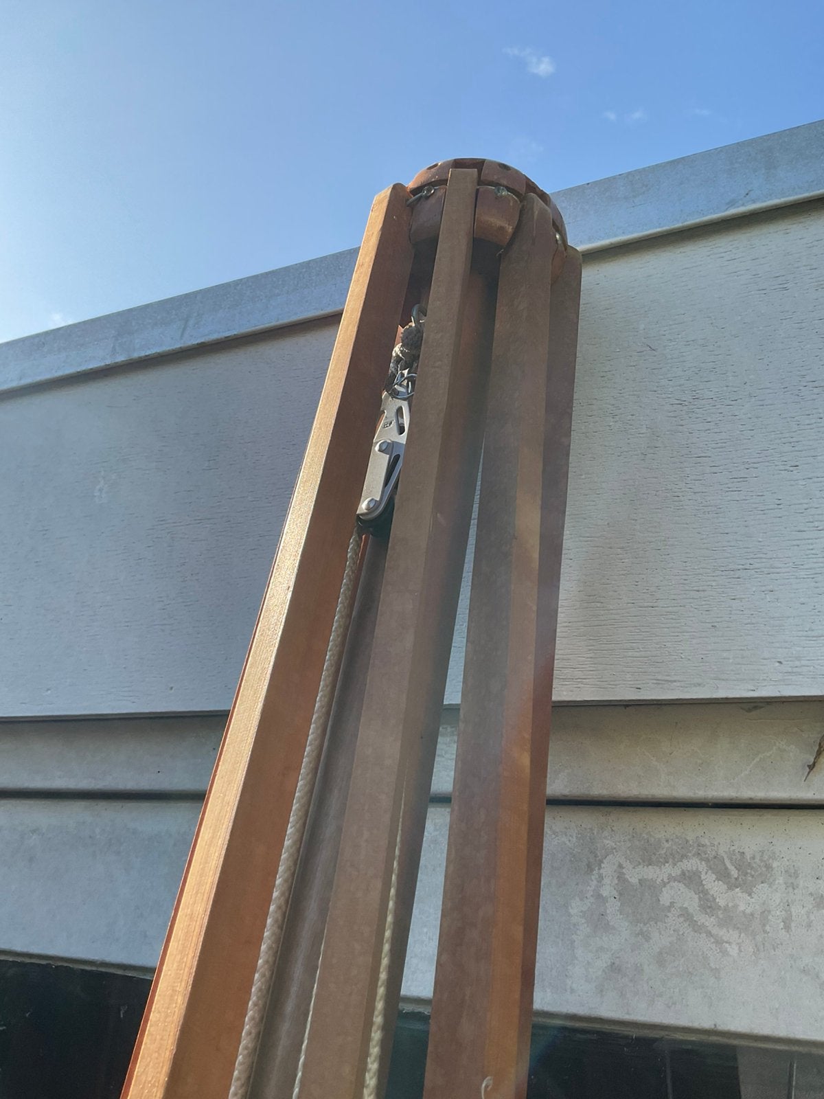 Houten parasol zonder doek, Ophalen, Zo goed als nieuw, Stokparasol