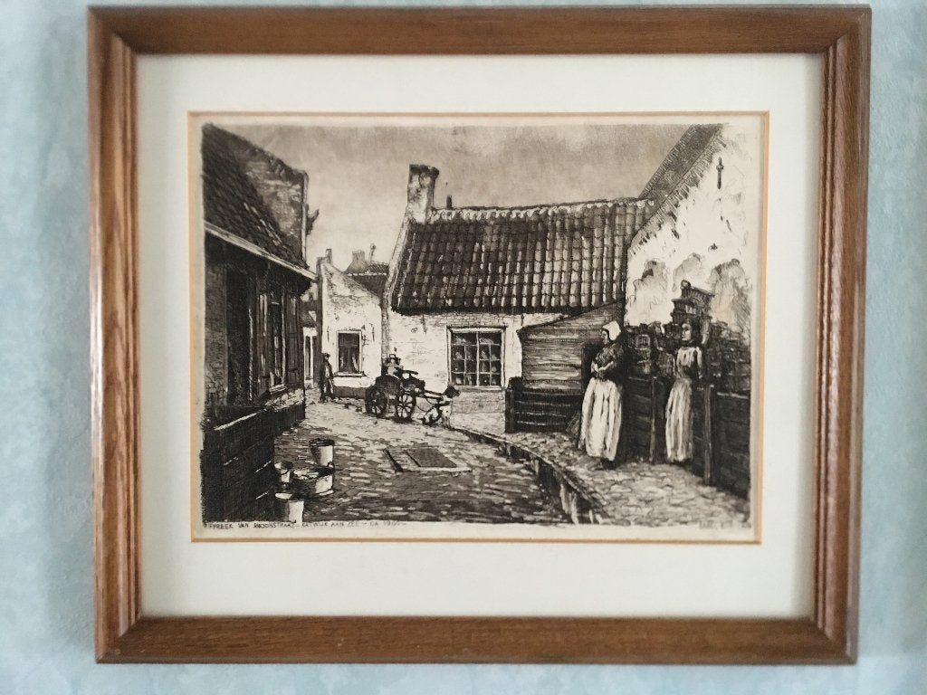Ets  ,  Katwijk  aan  Zee   ca  .  1900, Ophalen of Verzenden, Stadsgezicht, Ets, 1900 - 1949