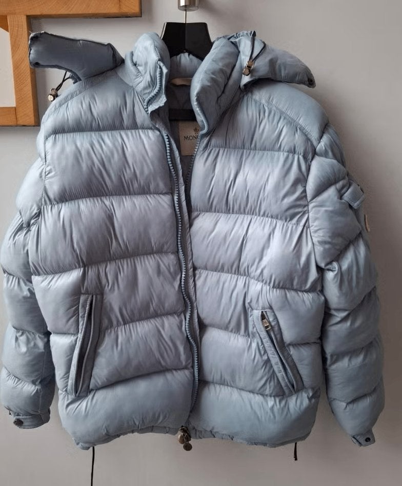 Donsjas Moncler maat S, Verzenden, Zo goed als nieuw, Maat 36 (S), Blauw