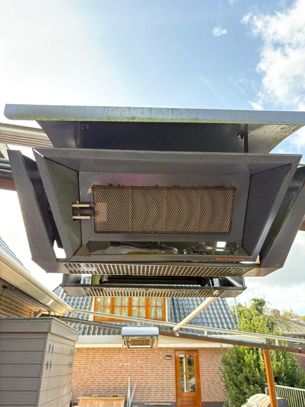 4x Professionele Schwank Gas Terrasverwarmers + switch box, Ophalen, Gebruikt, Gas, Waterbestendig