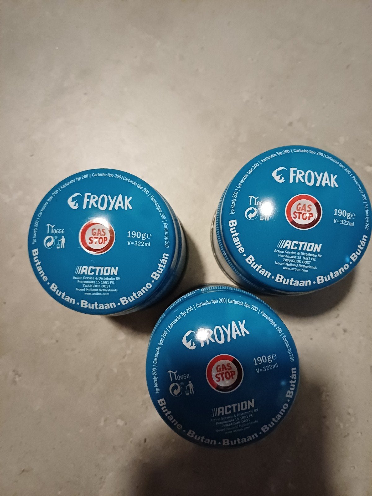 Froyak camping gasflesjes 190g - Butaan, Ophalen, Nieuw