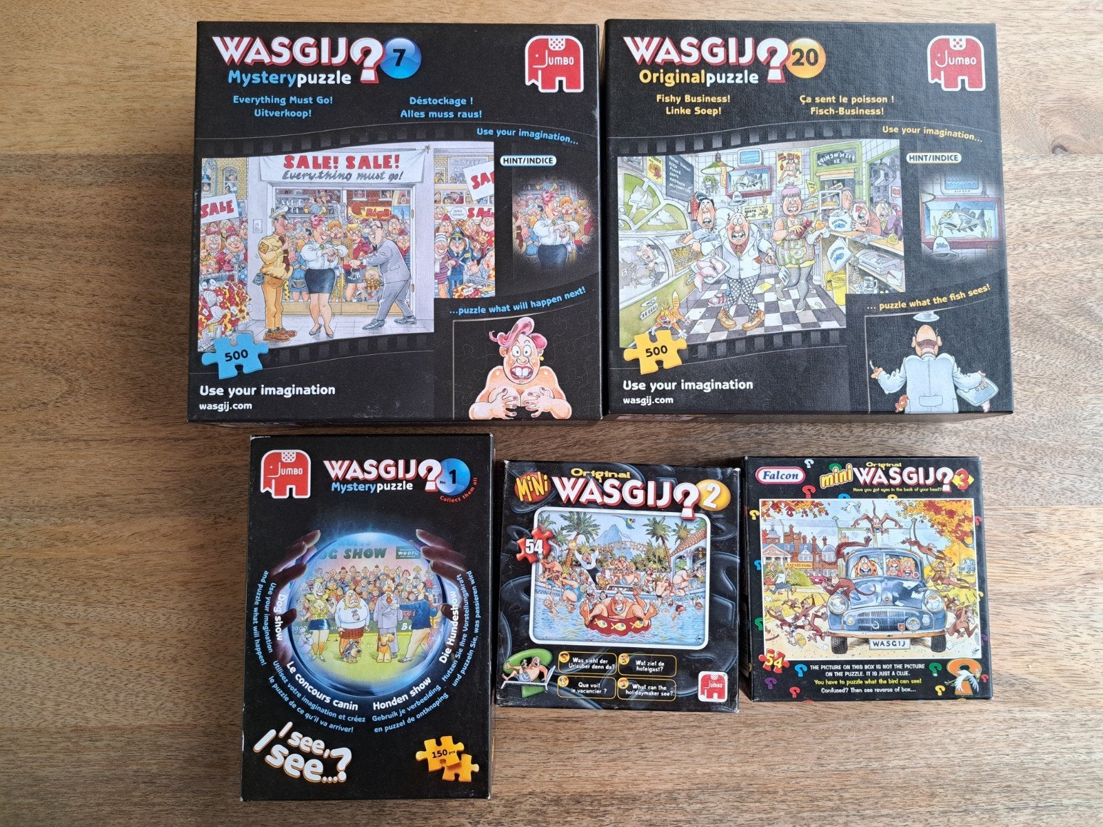Wasgij puzzels 54, 150 en 500 stukjes, Ophalen of Verzenden, Minder dan 500 stukjes, Zo goed als nieuw, Legpuzzel
