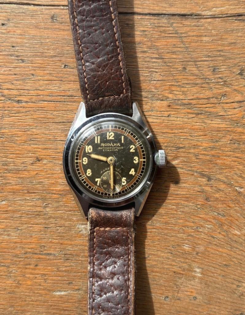 Zeer zeldzaam Rodana dames horloge uit 1940 Automatisch, Overige merken, Staal, Met bandje, Polshorloge