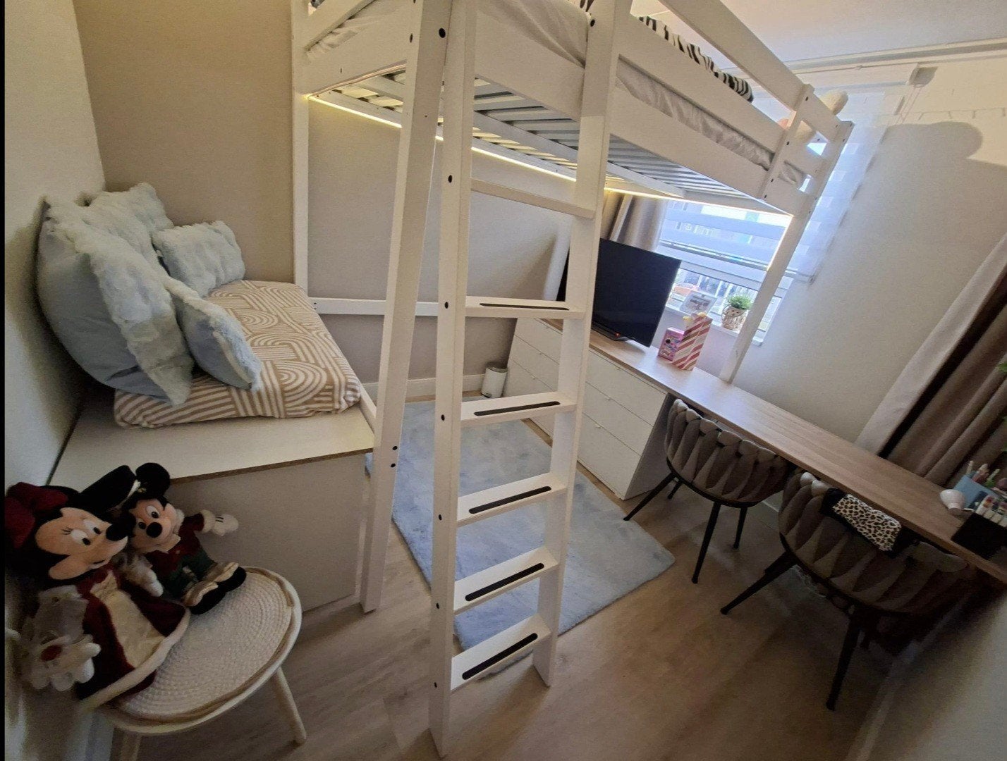 STORA ikea hoogslaper wit 140x200 met matras, Ophalen of Verzenden, Zo goed als nieuw, Hoogslaper