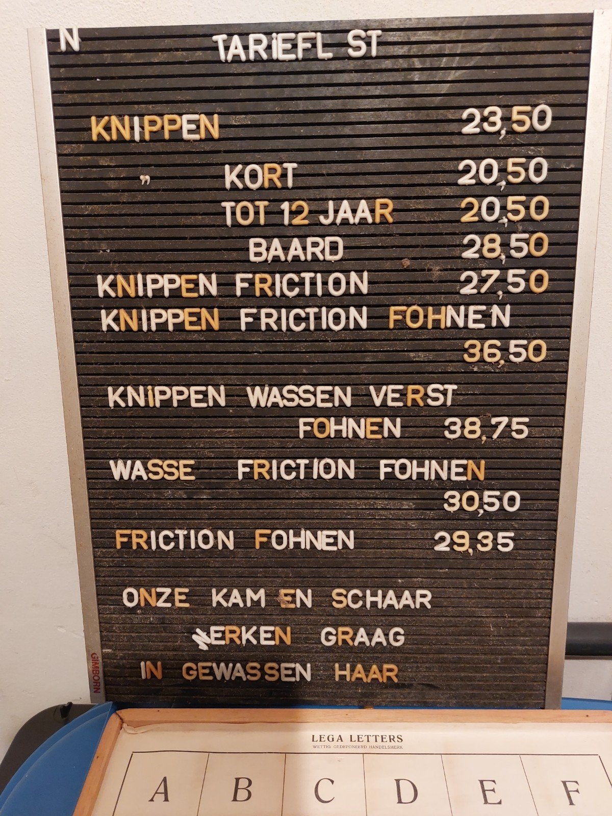 Retro tekstbord, Ophalen, Tekstbord, Gebruikt, 30 cm
