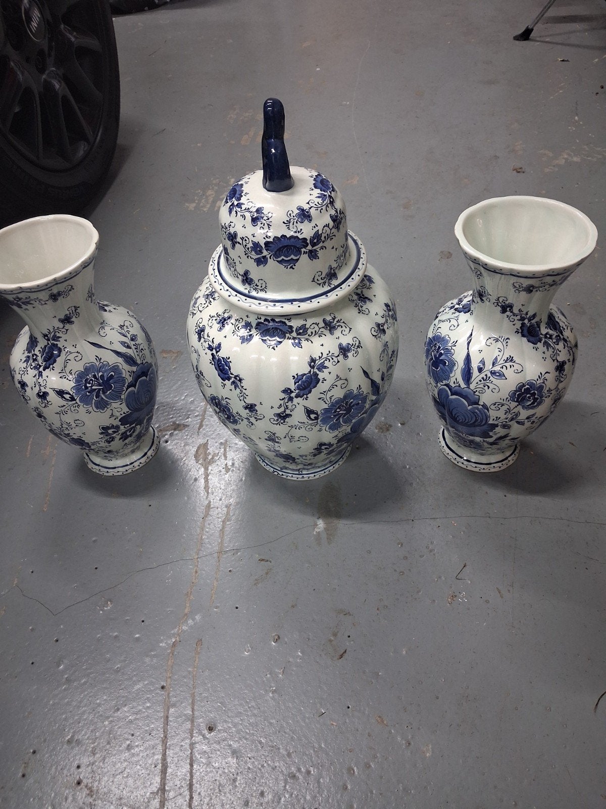 Delfts blauwe set Vazen / borden, Antiek en Kunst, Antiek | Vazen, Ophalen of Verzenden