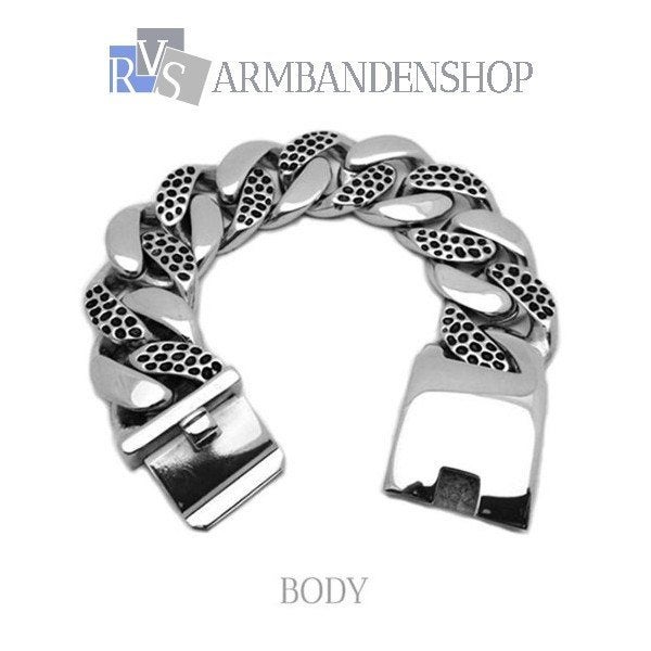Rvs armband staal zilver kleurige bikers heren armbanden, Verzenden, Nieuw, Zilver, Staal