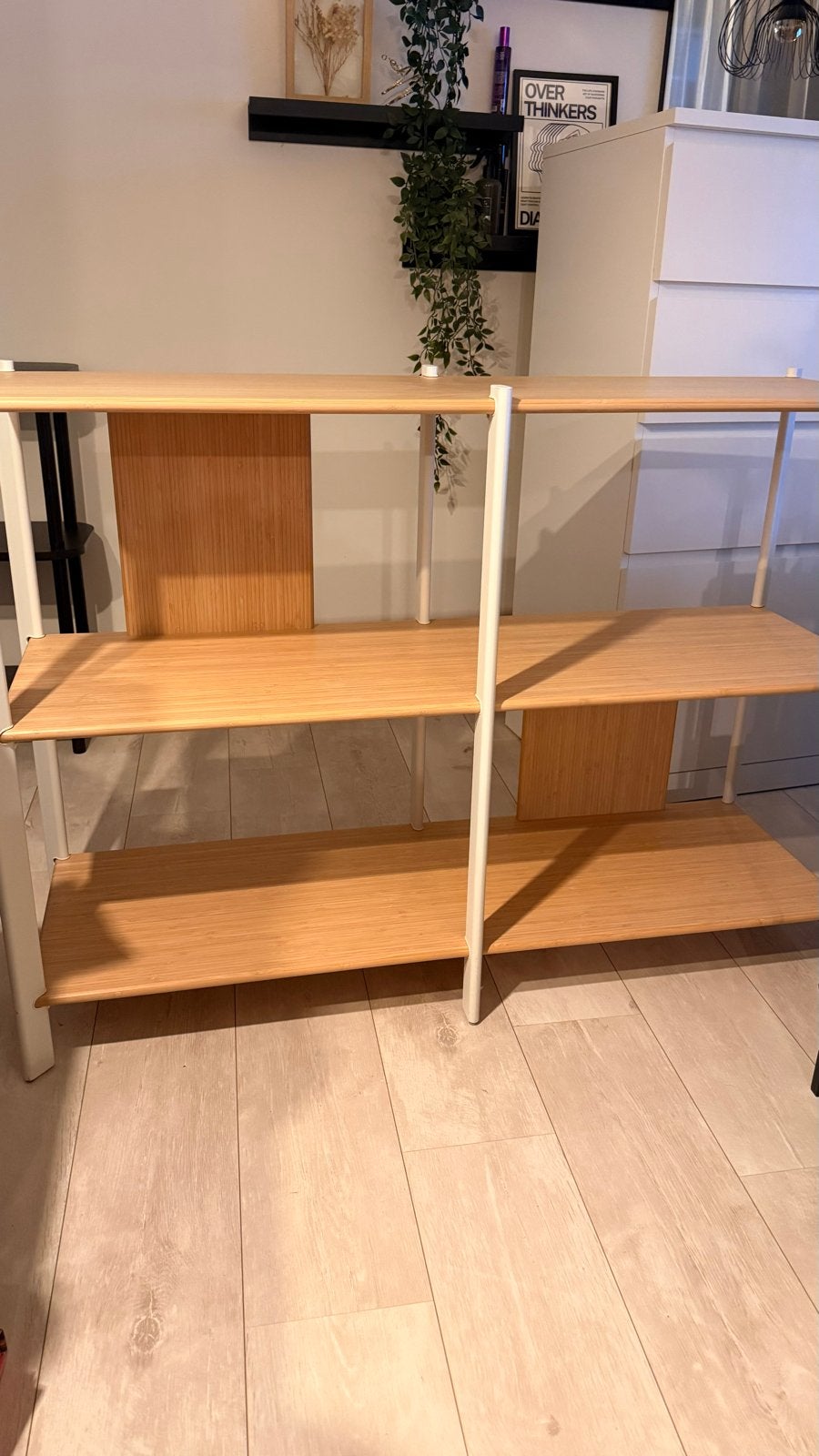 IKEA JÄTTESTA Open Kast - Bamboe en Wit, Ophalen, Zo goed als nieuw
