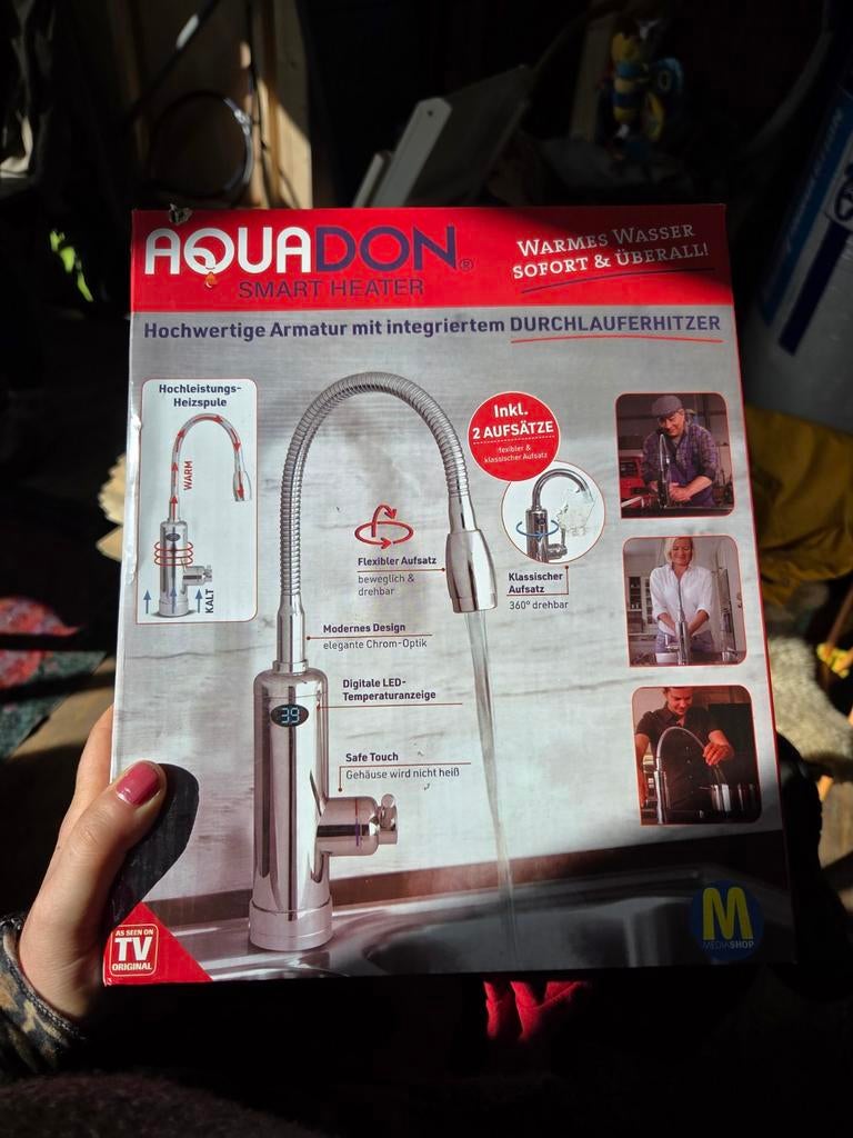 Aquadon smart heater elektrische kraan, nieuw in de doos, Doe-het-zelf en Verbouw, Sanitair, Ophalen of Verzenden, Nieuw, Chroom