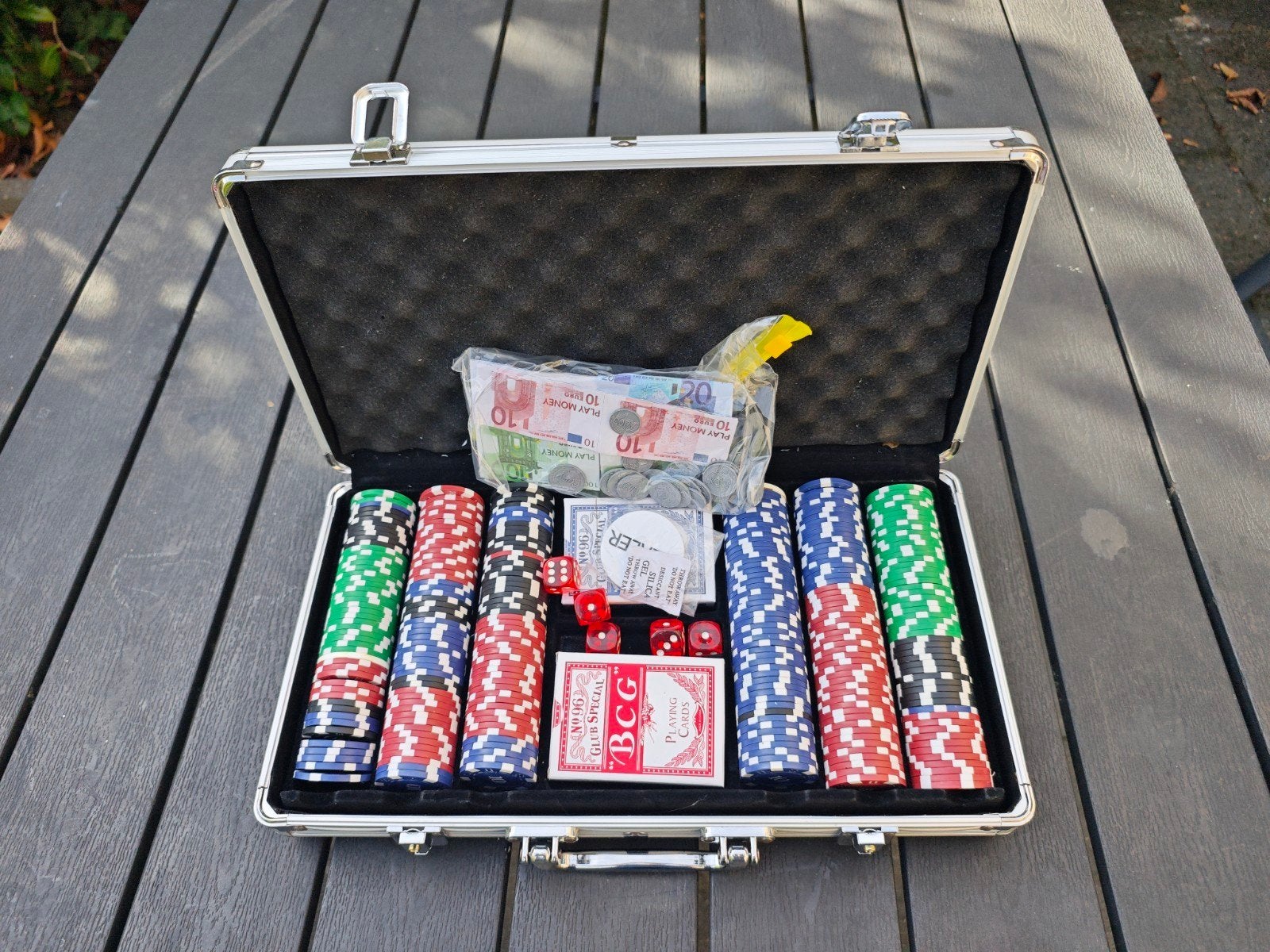pokerset in aluminium koffer nieuw, Ophalen of Verzenden, Zo goed als nieuw