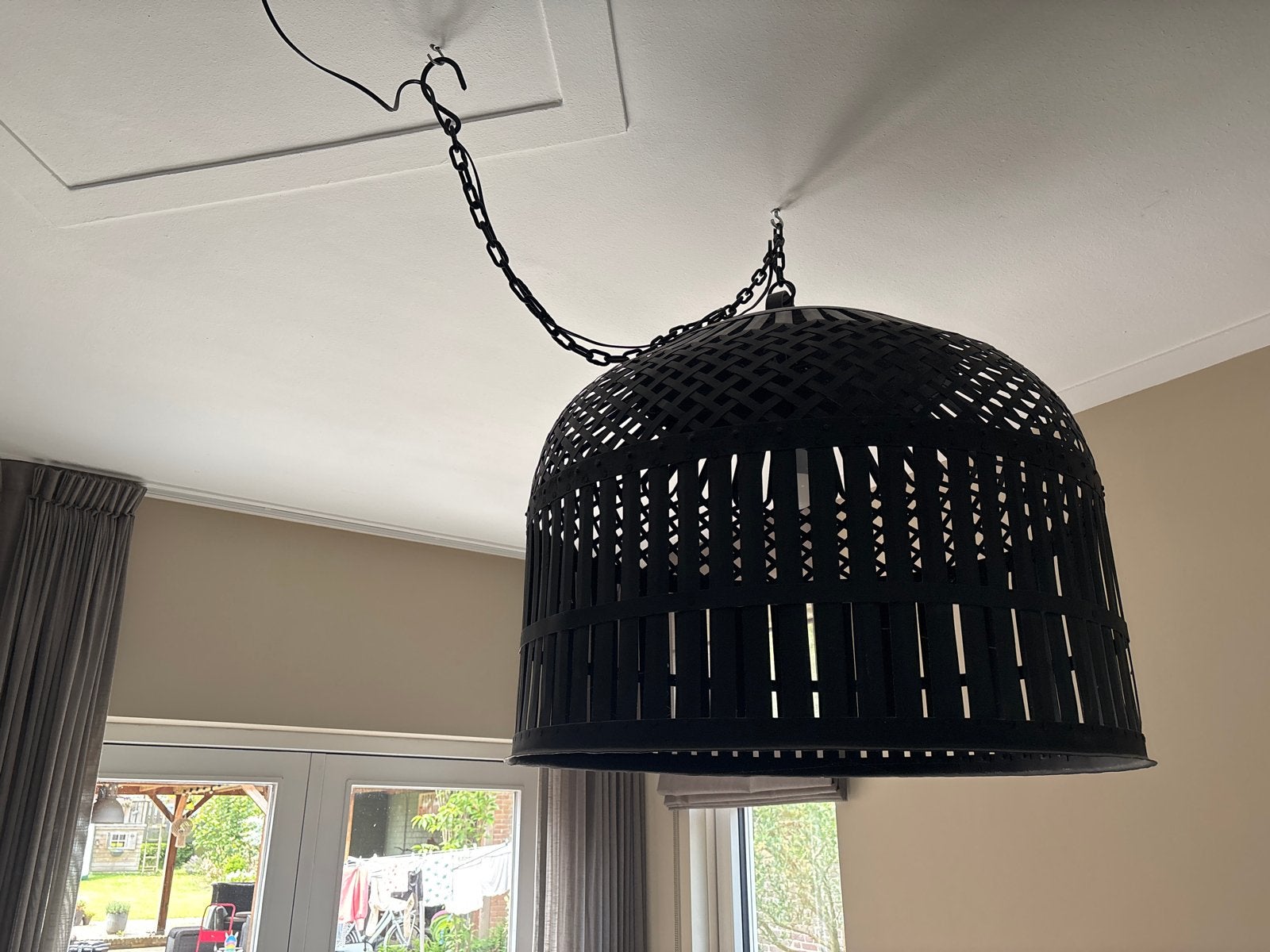 Zwarte metalen Hanglamp - 76 cm, Ophalen, Zo goed als nieuw, Metaal