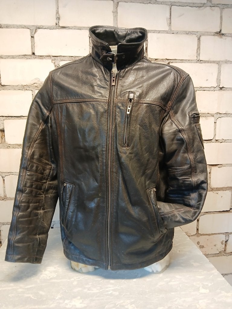 Leren herenjas van het merk DNR., Maat 52/54 (L), Bruin, Verzenden, Xxx