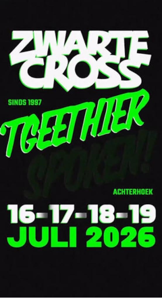 4 camping kaarten zwarte cross, Tickets en Kaartjes, Evenementen en Festivals, Twee personen