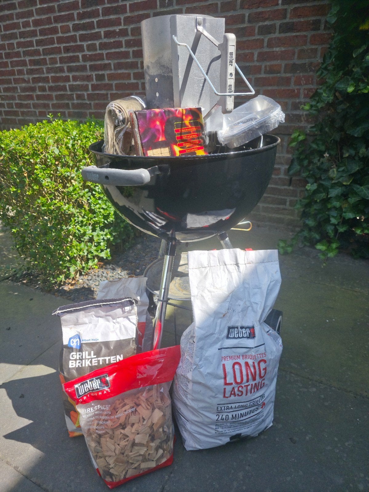 Original Weber Kettle barbecue 47 cm met complete starterset, Tuin en Terras, Ophalen, Gebruikt, Weber
