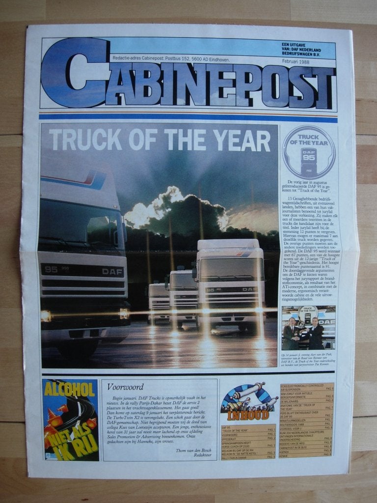 DAF Cabinepost Krant Februari 1988, Ophalen of Verzenden, Zo goed als nieuw, Overige merken, DAF