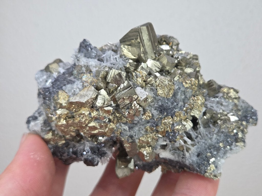 Pyriet met Kwarts en Galeniet, Ophalen of Verzenden, Mineraal