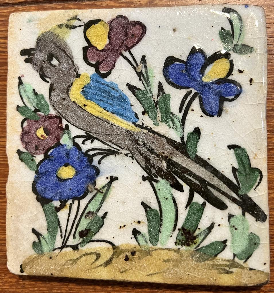 Antieke Perzische Qajar Tegel (19e Eeuw), Antiek en Kunst, Ophalen of Verzenden