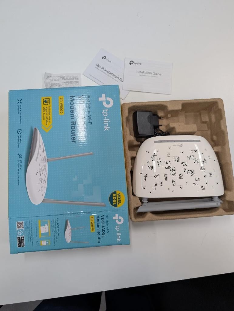 TP-Link TD-W9970 VDSL/ADSL Modem Router + Adapter, Ophalen, Zo goed als nieuw, Router met modem, TP-LINK