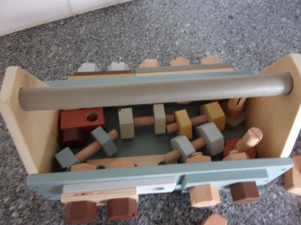Houten GEREEDSCHAPSKIST+BOORMACHINE, Little Dutch, Ophalen of Verzenden, Zo goed als nieuw, Overige typen