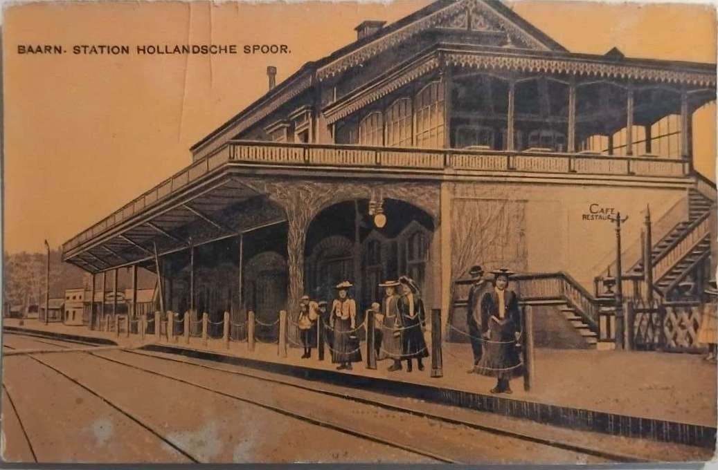 Station Baarn (HIJSM) - Kunstchromo J.H. Schaefer, Verzamelen, Ophalen of Verzenden, Voor 1920, Ongelopen, Utrecht