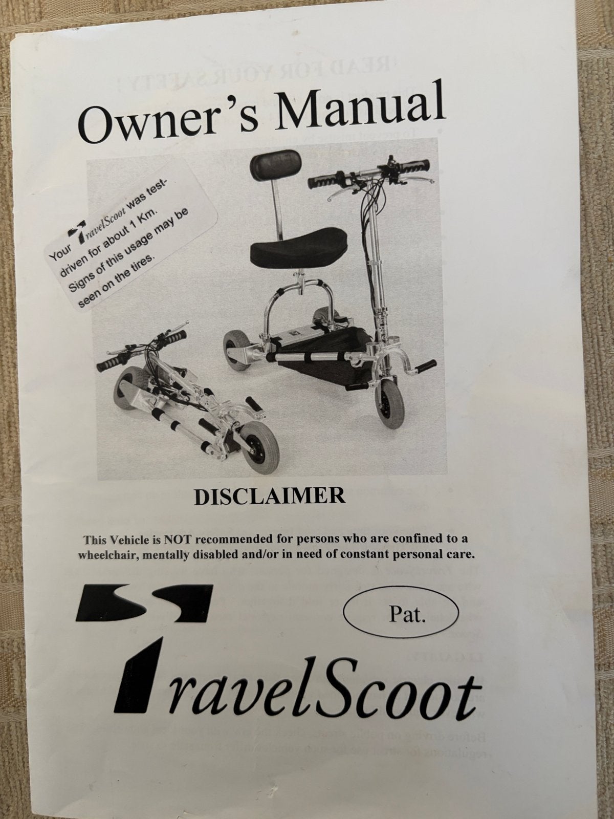 TRAVELSCOOT, electrisch, Ophalen, Zo goed als nieuw, 16 t/m 25 km, 10 km/u of minder