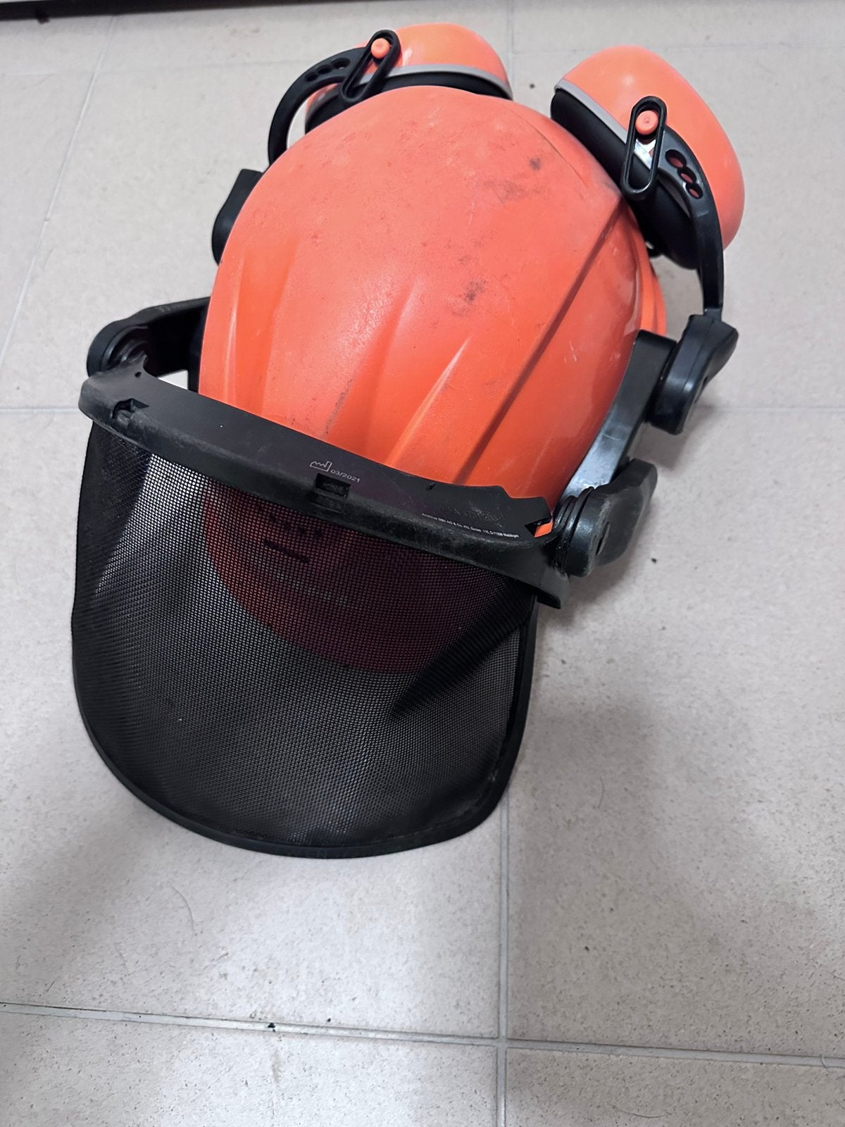 Stihl helmset, Ophalen of Verzenden, Met vizier, Gebruikt