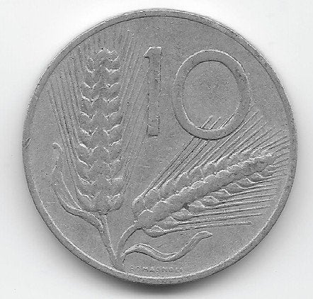 Italië 10 lire 1954 KM# 93 (1), Verzenden, Italië, Losse munt