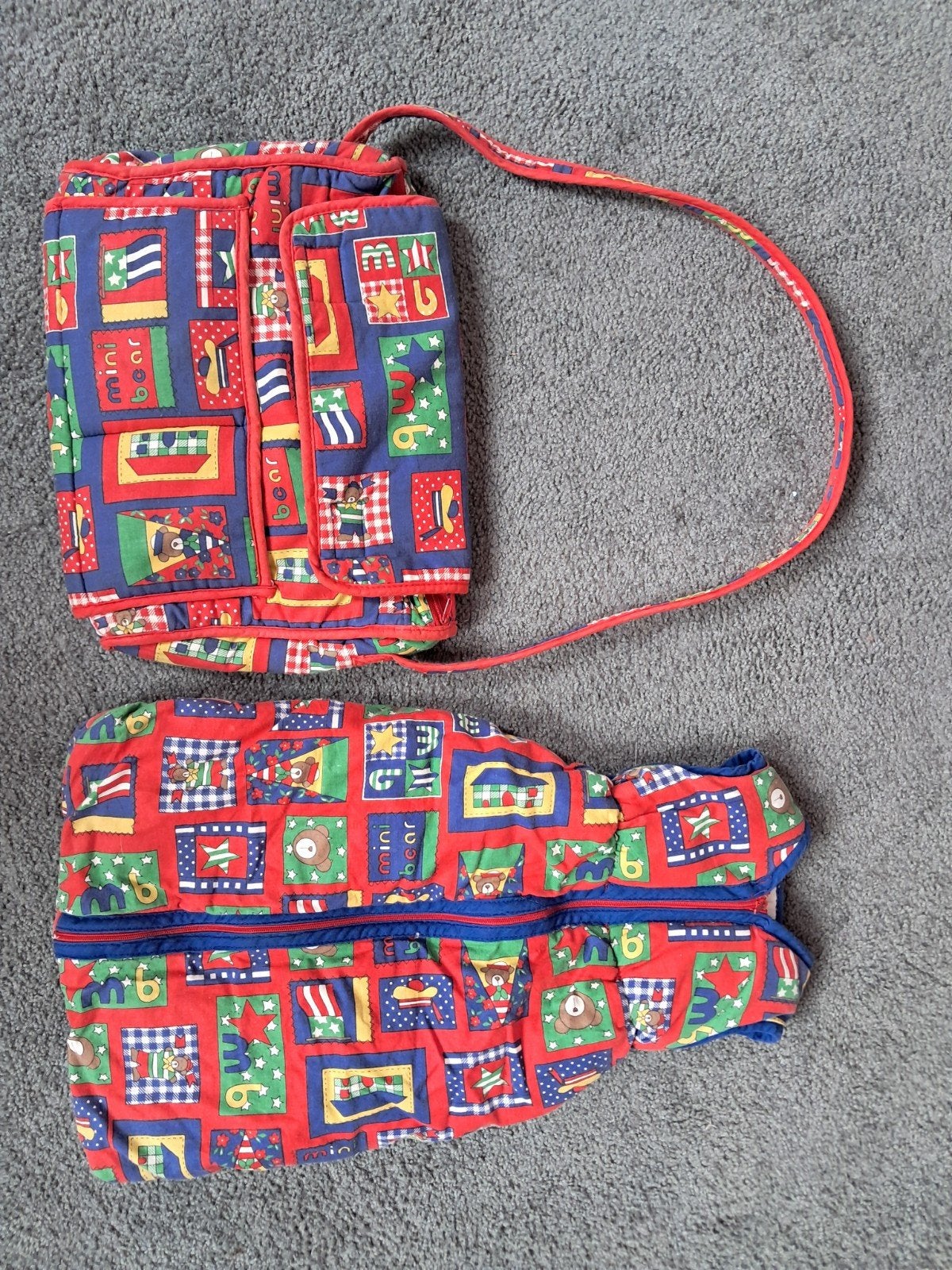 Vintage Heless poppenslaapzak & luiertas met verschoonmat, Ophalen of Verzenden, Gebruikt, Overige typen