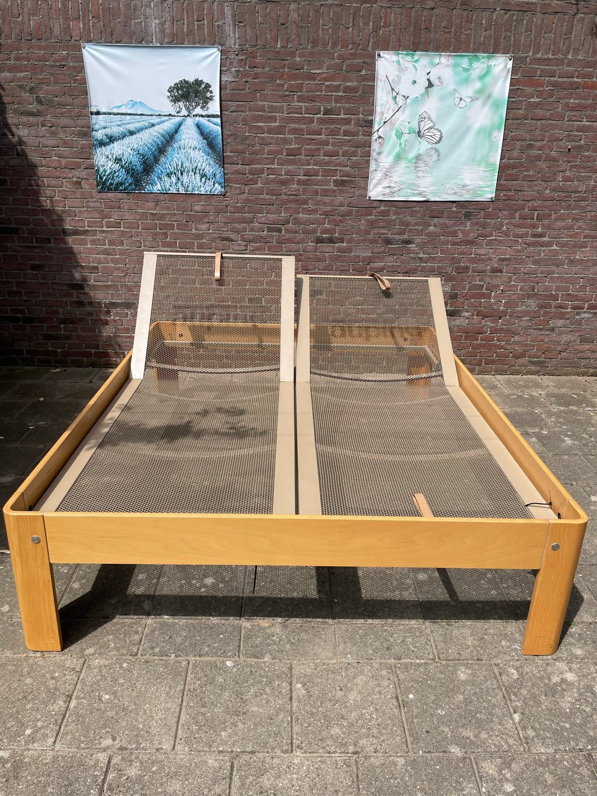 Auping auronde 160x200x47 hoog, Ophalen, Bruin, Tweepersoons, 180 cm