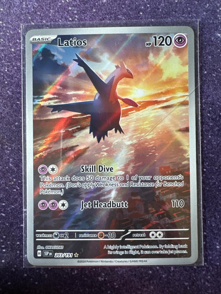 Latios 203/191 - Pokémon kaart, Ophalen of Verzenden, Zo goed als nieuw, Losse kaart, Foil