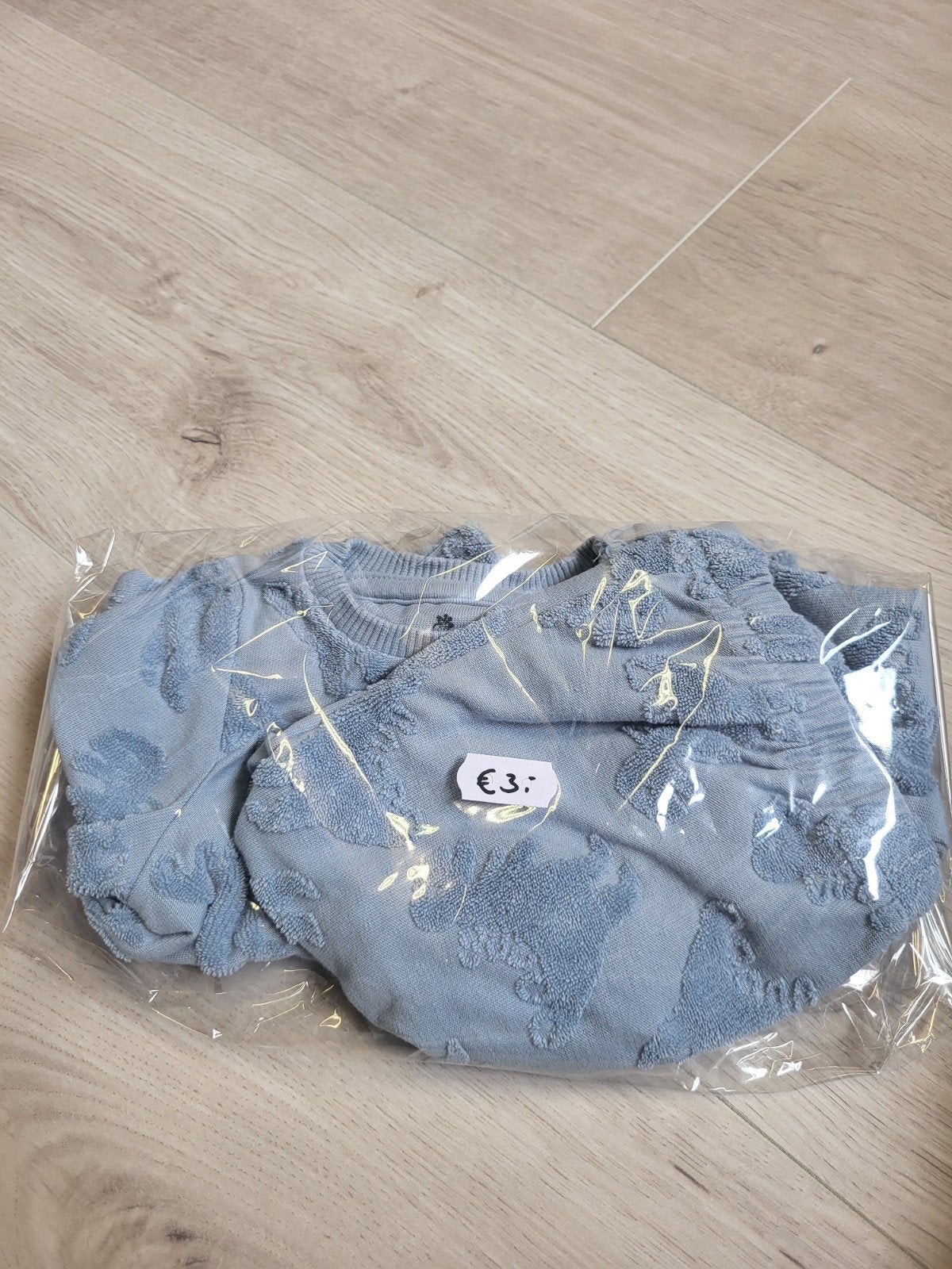 Baby romper lichtblauw met patroon, Ophalen of Verzenden, Zo goed als nieuw, Onbekend, Jongetje of Meisje