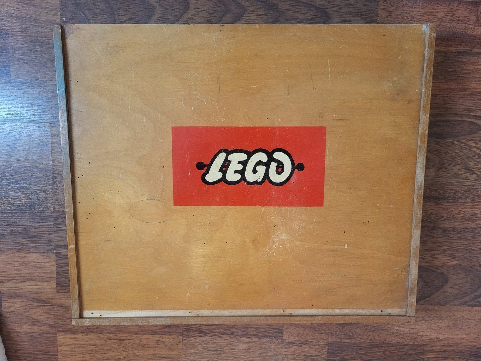 Vintage Houten LEGO Kist (1956-1962) met inhoud KLM,Shell,, Gebruikt, Inclusief extra onderdelen, Lego, Ophalen of Verzenden
