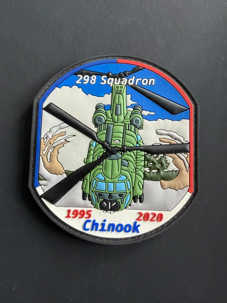 25 years 298 sqn chinook patch Rnlaf, Ophalen of Verzenden, Luchtmacht, Nederland, Embleem of Badge
