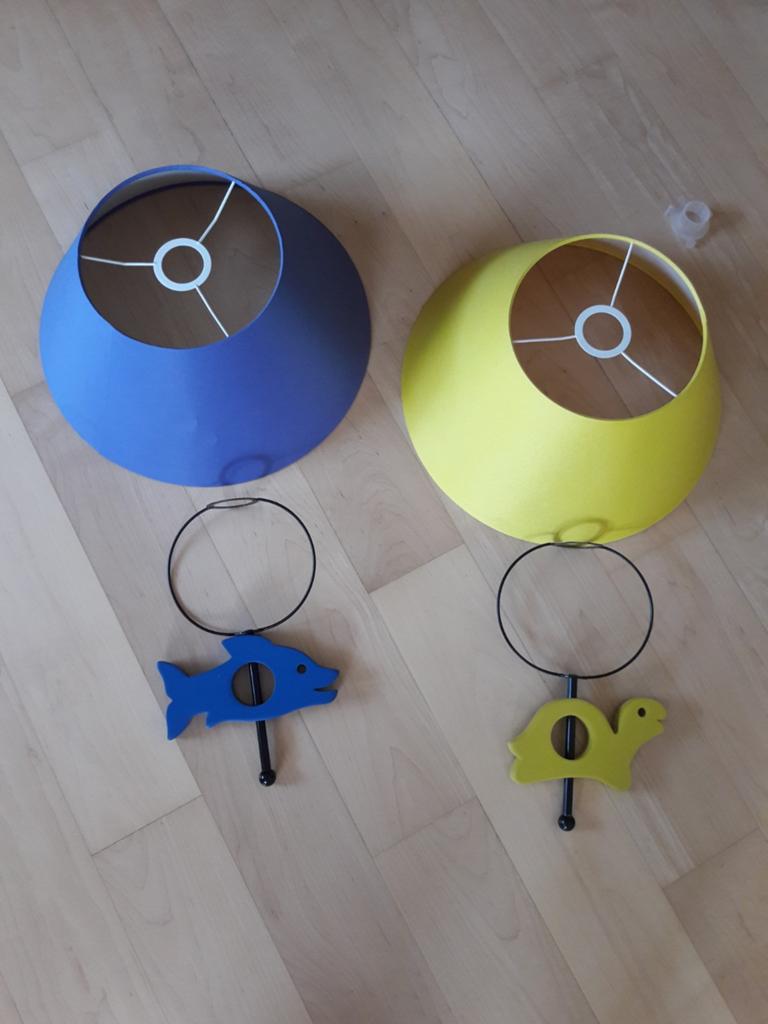 2 x kinderlampen blauw vis, geel schildpad, Ophalen of Verzenden, Zo goed als nieuw, Lamp
