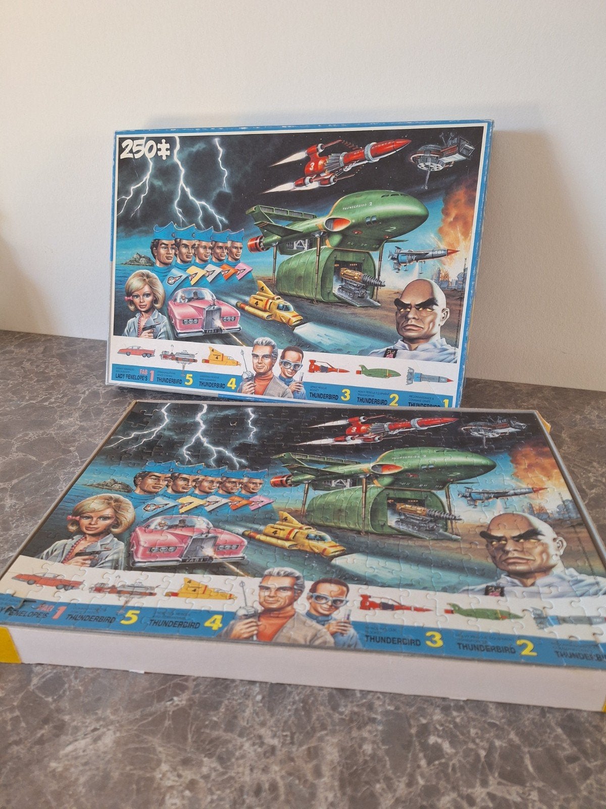 Vintage Thunderbirds Legpuzzel 250 Stukjes King, Ophalen, Minder dan 500 stukjes, Gebruikt, Legpuzzel