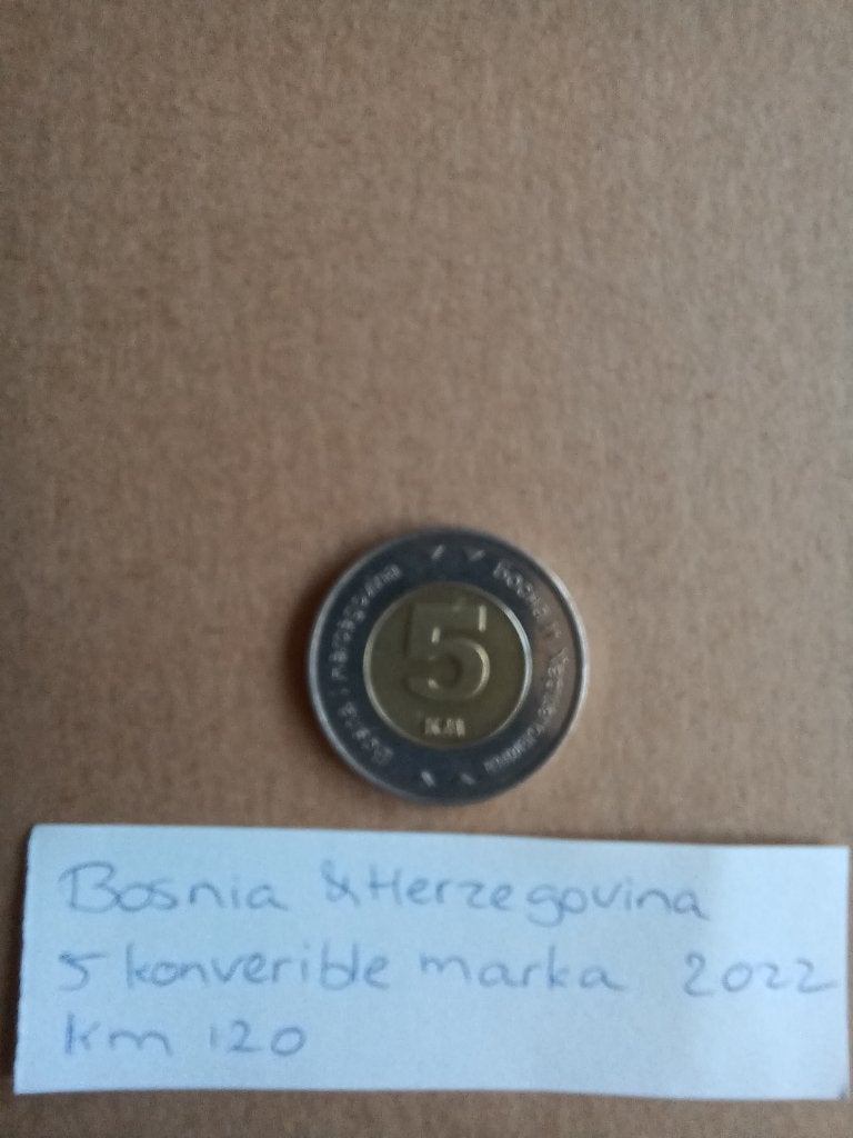 Bosnië en Herzegovina 5 konvertible marka 2022 km120, Ophalen of Verzenden, Overige landen, Losse munt