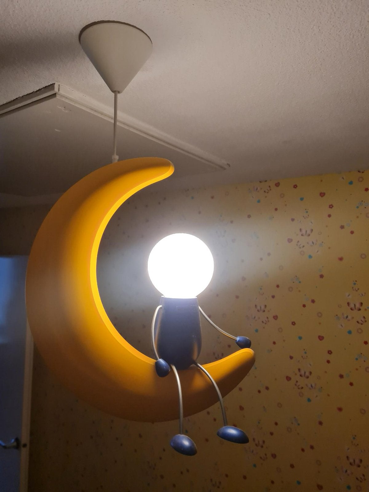 Leuke Maan Lamp met Poppetje voor Kinderkamer, Ophalen, Overige merken, Geel, E27 (groot)