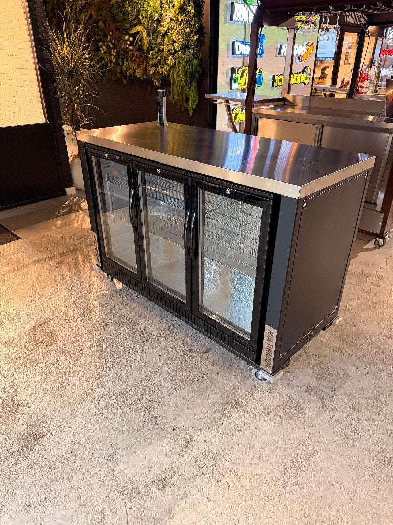 Coolrolly – Mobiele 3-Deurs Barkoeling met RVS Werkblad, Ophalen, 150 tot 200 cm, Nieuw, 50 tot 75 cm