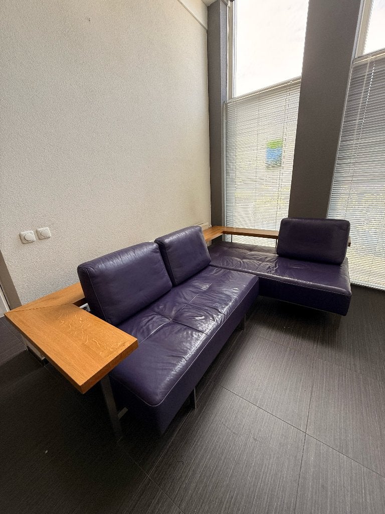 Rolf Benz DONO hoekbank – leer – uitschuifbare loungezitting, Huis en Inrichting, Banken | Bankstellen, Ophalen, Gebruikt, Design