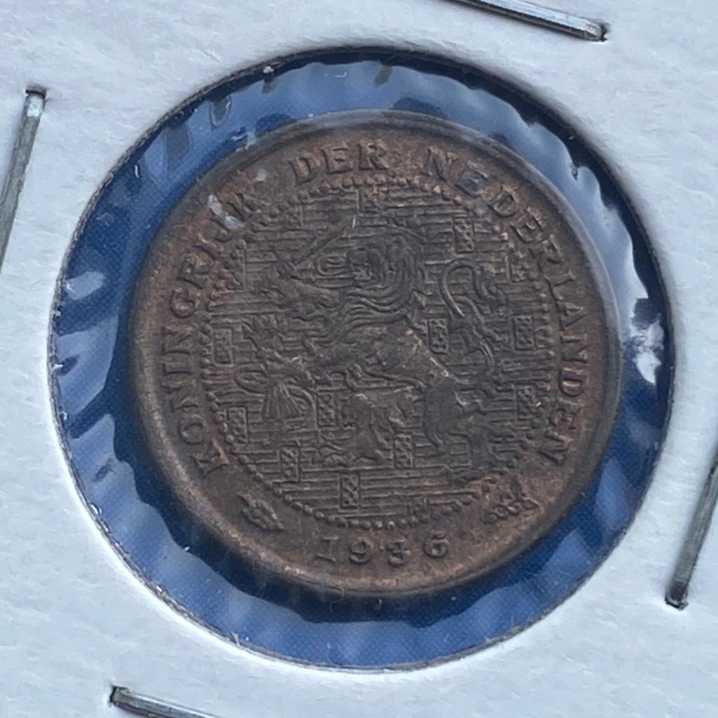 0,5 - 1/2 - 0.5 Cent uit 1936 van Wilhelmina, Verzenden, Koningin Wilhelmina, Overige waardes, Losse munt
