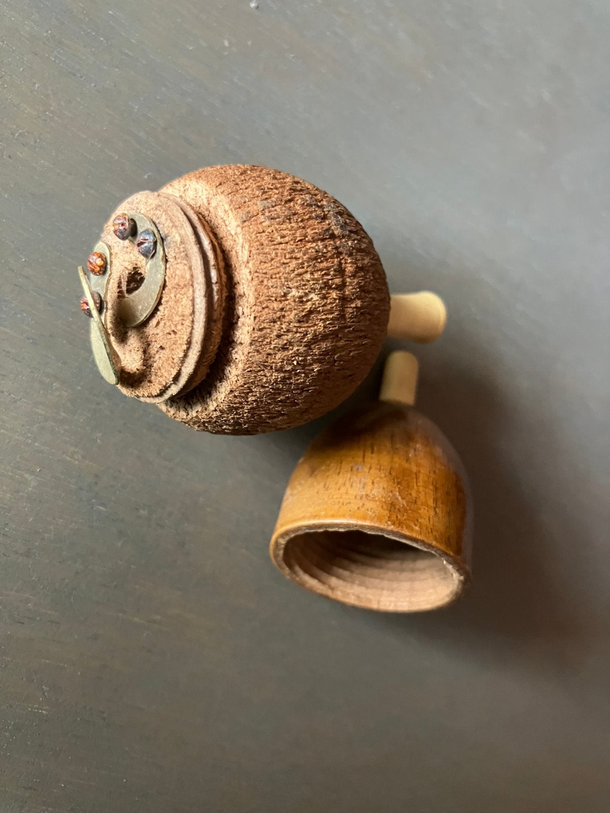 Antieke houten deurbelknop, Ophalen of Verzenden
