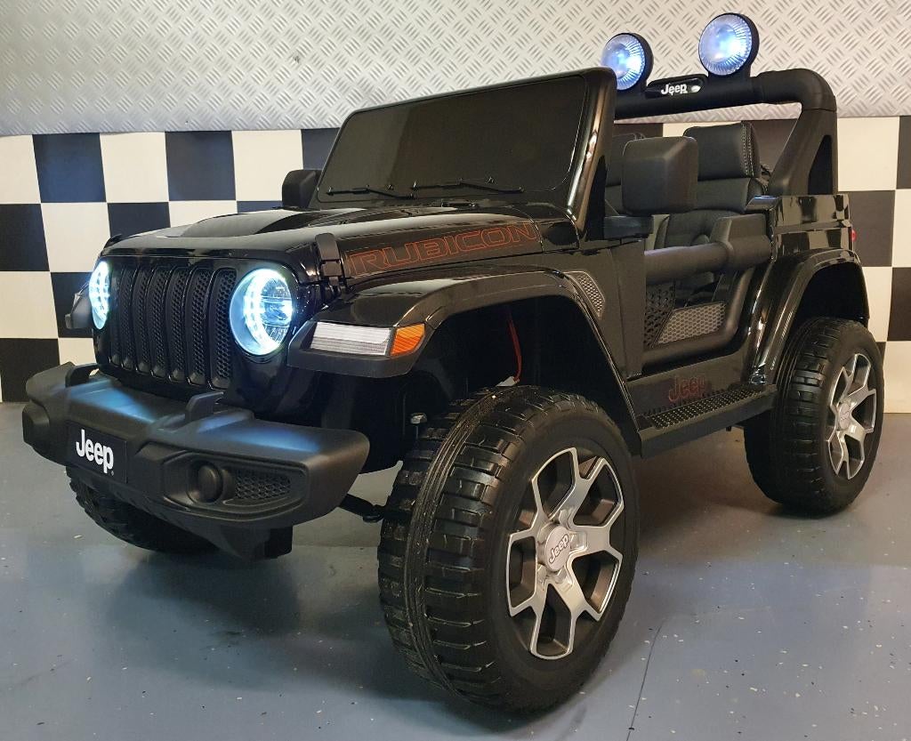 Kinderauto Jeep Wrangler - leren zit - 4 motors - met RC, Ophalen of Verzenden, Nieuw, Afstandsbediening