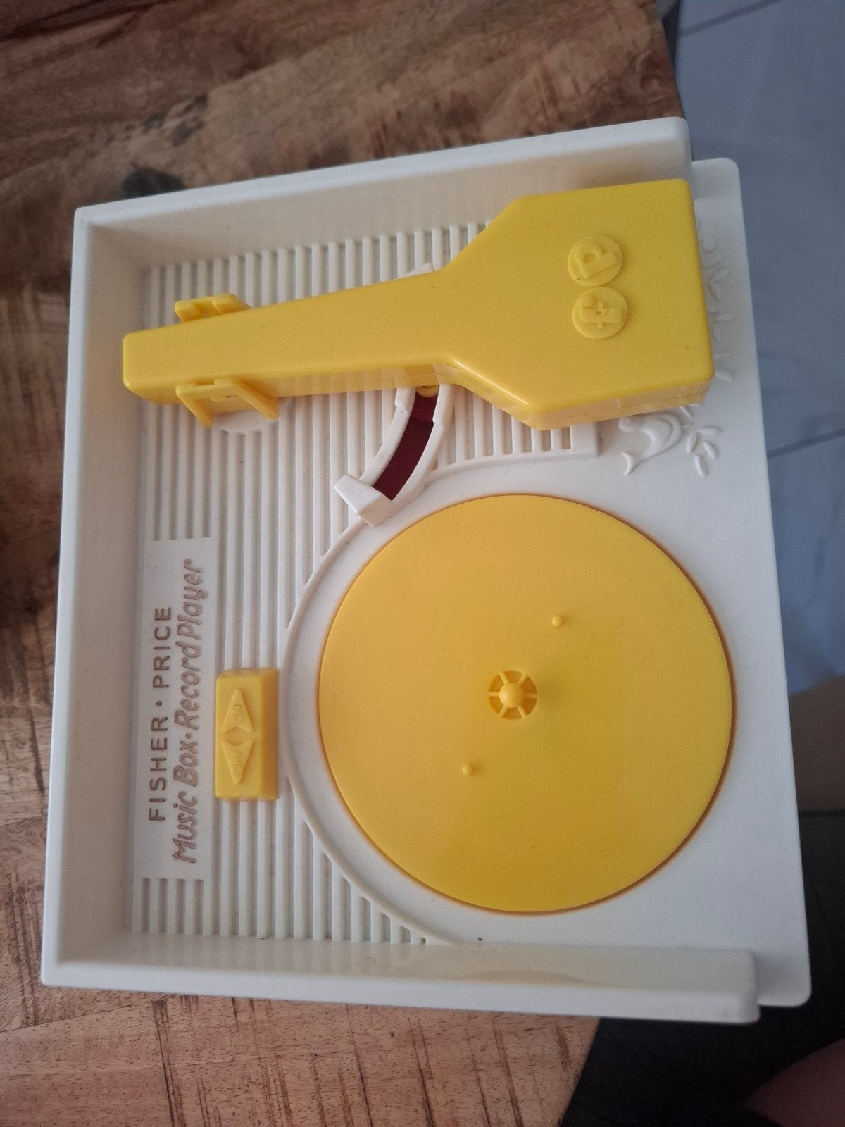 Vintage Fisher-Price Music Box Platenspeler met 5 platen, Kinderen en Baby's, Speelgoed | Fisher-Price, Ophalen of Verzenden, Gebruikt
