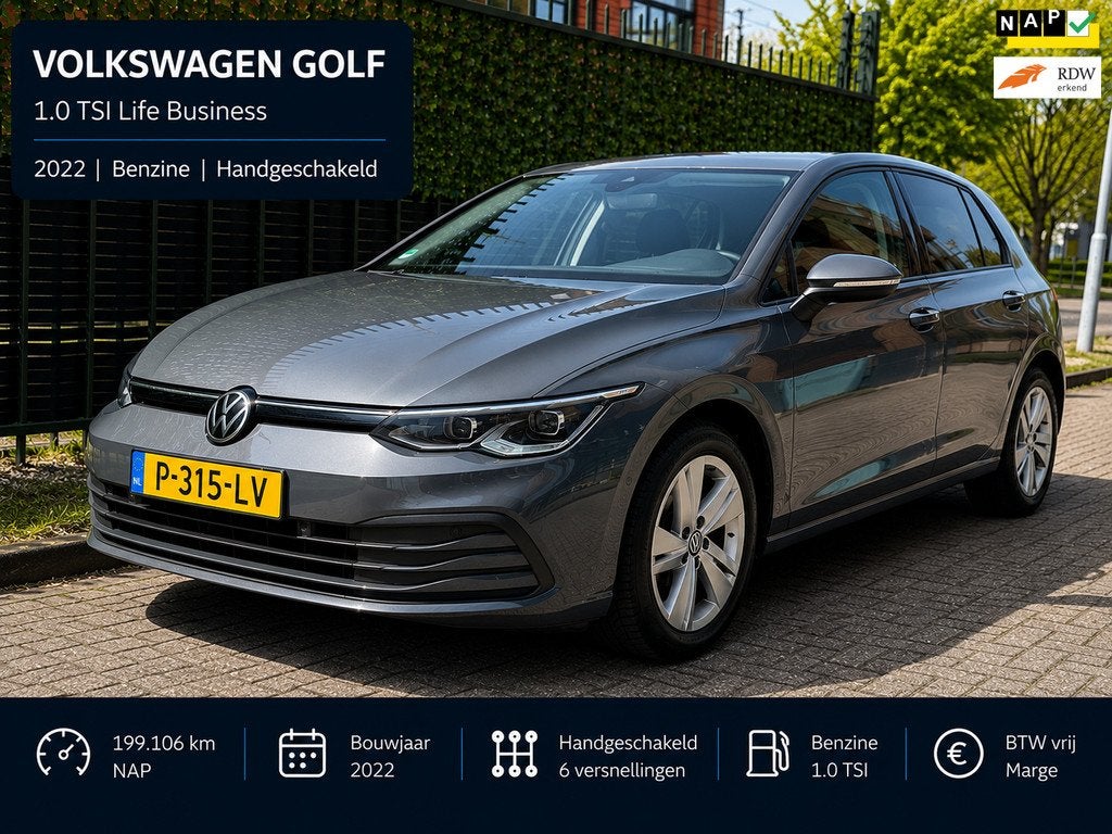 Volkswagen Golf 1.0 TSI Life Business 2022 LED|CAMERA|NAP, Auto's, Gebruikt, Alcantara, Origineel Nederlands, Bedrijf