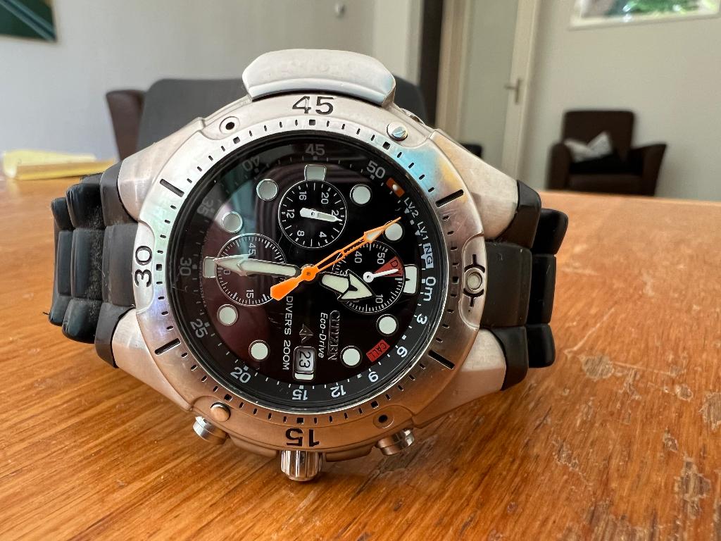 Citizen Promaster Eco-drive Duikhorloge, Ophalen of Verzenden, Zo goed als nieuw, Waterdicht, IOS