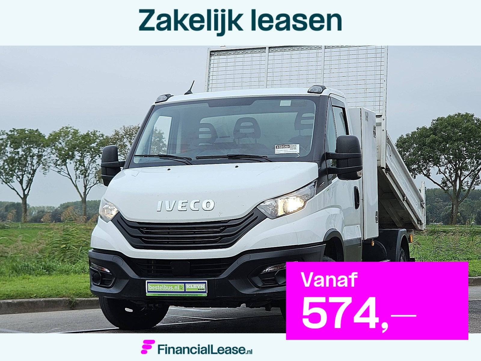 IVECO DAILY 35C16 3.0ltr kipper kist !, Lederen bekleding, Gebruikt, Euro 6, 156 pk
