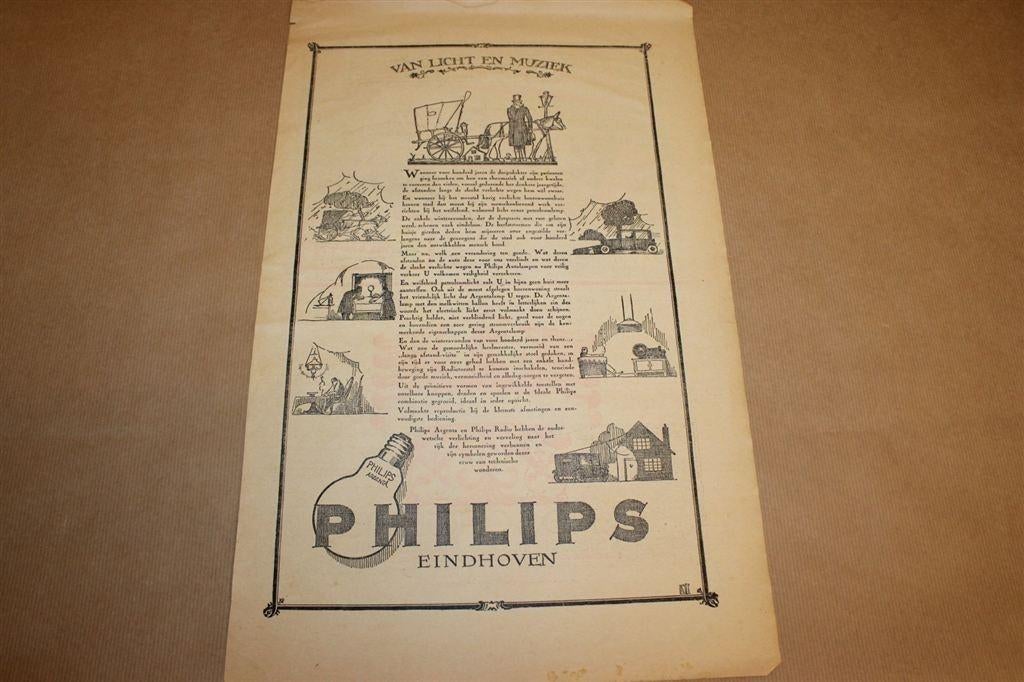 Originele advertentie/affiche - Philips - 1928 !!, Ophalen of Verzenden, Gebruikt, Overige typen