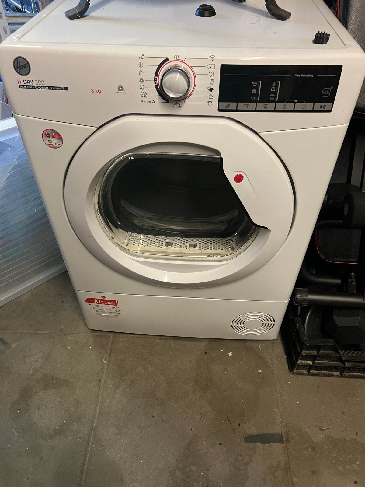 Hoover H-DRY 300 wasdroger - 8 kg - 1 stelpootje kapot, Ophalen, 8 tot 10 kg, Voorlader, Niet werkend