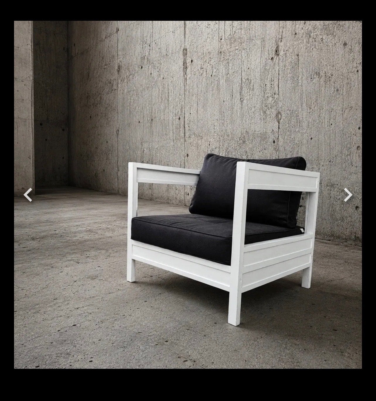 Jan des Bouvrie loungefauteuil – wit met zwarte kussens, Ophalen, Zo goed als nieuw, Loungeset, Stoel